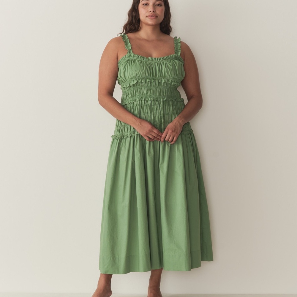 Doen Marianne Green Smocked Maxi Dress